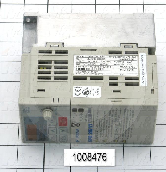 AC Drive, CIMR-V7 Series, 0.37KW (1/2HP), 240VAC, 3 Phase