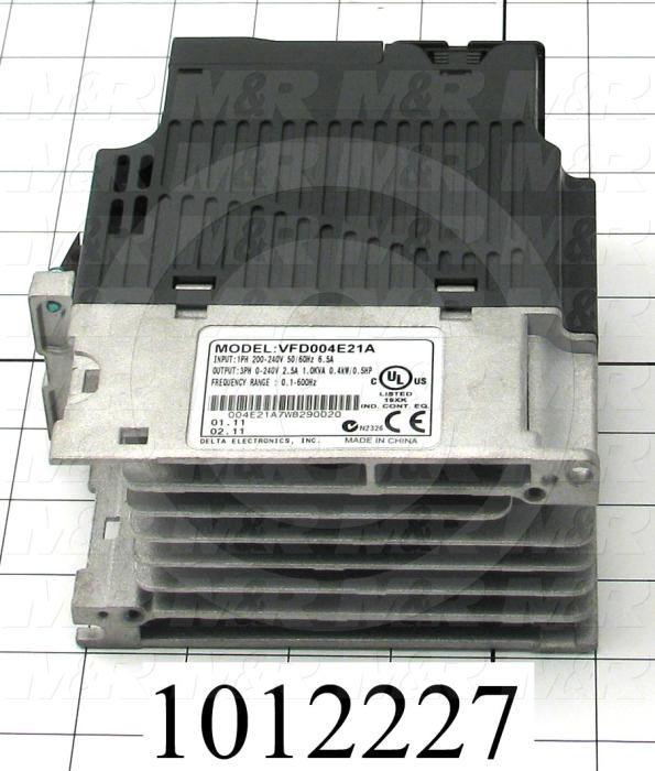 AC Drive, VFD-E Series, 0.37KW (1/2HP), 208-230VAC, 1 Phase, 230VAC Output