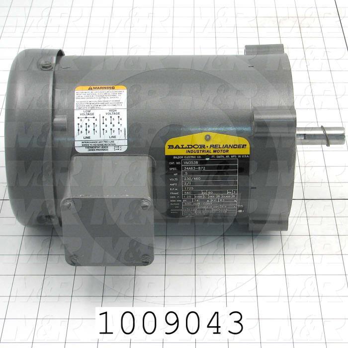 AC Motor, 1/2HP, 56C Frame, 1725 RPM, 230/460VAC, 3 Phase, 60Hz