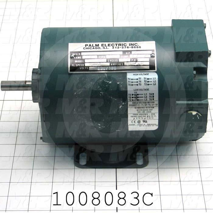 AC Motor, 1/3HP, 2900 RPM, 190/380VAC, 3 Phase, 50Hz