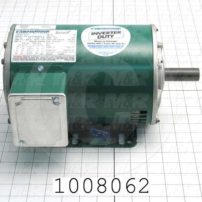 AC Motor, 1.5HP, 1725 RPM, 230/460VAC, 3 Phase