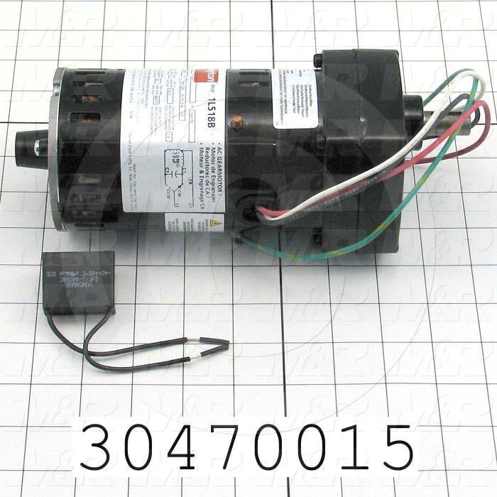AC Motor, Parallel Shaft, 1/20HP, 95 RPM, 230VAC, 1 Phase, 50/60Hz, 0.30, None Junction Box, 1/2"X 1.00" Shaft