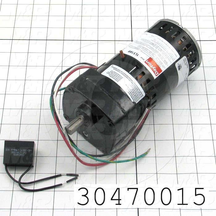AC Motor, Parallel Shaft, 1/20HP, 95 RPM, 230VAC, 1 Phase, 50/60Hz, 0.30, None Junction Box, 1/2"X 1.00" Shaft