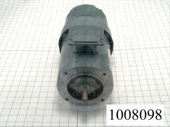 AC Motor, With Brake, 1HP, 56C Frame, 1750 RPM, 208-230/460VAC, 3 Phase, 60Hz