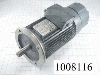 AC Motor, With Brake, 3HP, 1725 RPM, 208/220/440VAC, 3 Phase, 115/230V Brake Coil Voltage