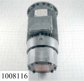 AC Motor, With Brake, 3HP, 1725 RPM, 208/220/440VAC, 3 Phase, 115/230V Brake Coil Voltage