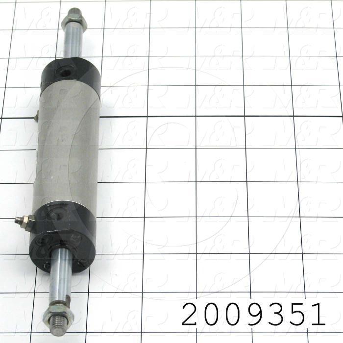 Air Cylinders, Double Rod Type, Standard NFPA, 5/16-24 UNF Rod Thread, Double Acting Model, 25 mm Bore, 2" Stroke, Both Ends Cushion