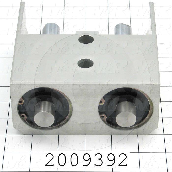 Air Cylinders, Dual Double Rod Type, Standard NFPA, Double Acting Model, 2" Bore, 2" Stroke, Carriage Stroke Function