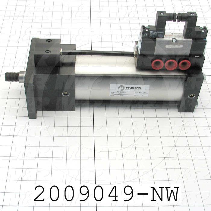 Air Cylinders, Rod Type, Double Acting Model, 3 1/4" Bore, 7" Stroke, Both Ends Cushion, Built In Flow Control, Index Cylinder Function, Built In Valve