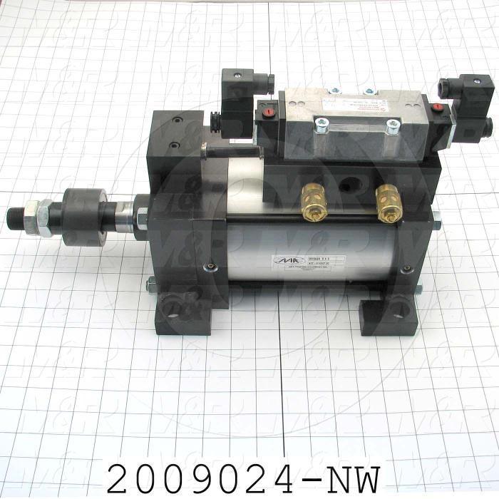 Air Cylinders, Rod Type, Double Acting Model, 5" Bore, 5" Stroke, Both Ends Cushion, Built In Flow Control, Index Cylinder Function, Built In Valve