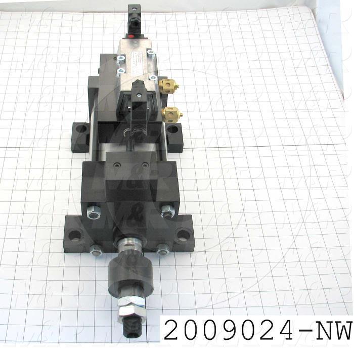 Air Cylinders, Rod Type, Double Acting Model, 5" Bore, 5" Stroke, Both Ends Cushion, Built In Flow Control, Index Cylinder Function, Built In Valve