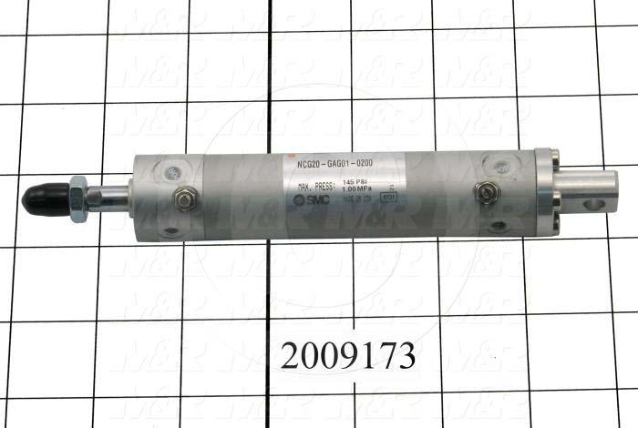 Air Cylinders, Rod Type, Standard NFPA, 1/4-28 UNF Rod Thread, Double Acting Model, 3/4" Bore, 2" Stroke, Both Ends Cushion