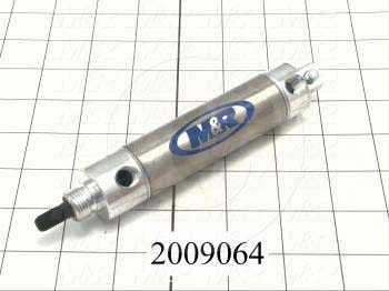 Air Cylinders, Rod Type, Standard NFPA, 5/16-24 UNF Rod Thread, Double Acting Model, 1 1/16" Bore, 2" Stroke, Both Ends Cushion