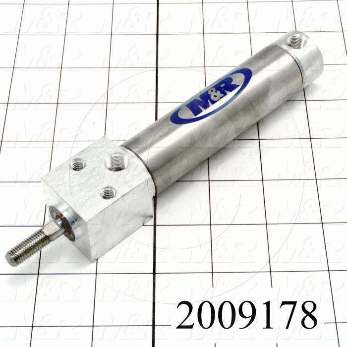 Air Cylinders, Rod Type, Standard NFPA, 5/16-24 UNF Rod Thread, Single Acting Model, 1 1/16" Bore, 2 1/2" Stroke, Both Ends Cushion