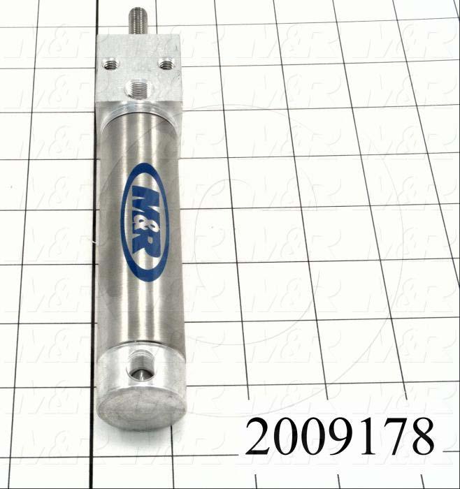 Air Cylinders, Rod Type, Standard NFPA, 5/16-24 UNF Rod Thread, Single Acting Model, 1 1/16" Bore, 2 1/2" Stroke, Both Ends Cushion
