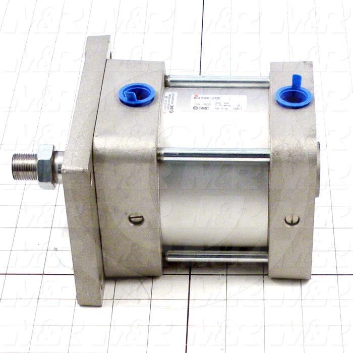 Air Cylinders, Single Rod Type, 3/4-16 UNC Rod Thread, 4" Bore, 1 1/4" Stroke, Both Ends Cushion, Front Flange Mounted