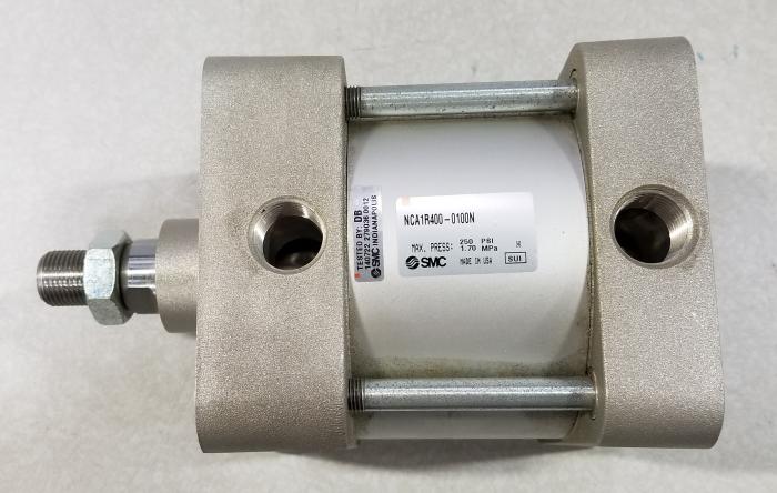 Air Cylinders, Single Rod Type, 3/8-24 UNF Rod Thread, Double Acting Model, 4" Bore, 1" Stroke, Side Tapped