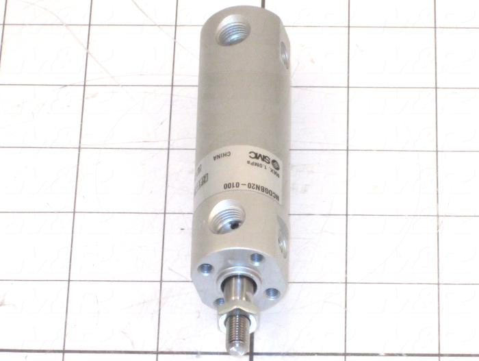 Air Cylinders, Single Rod Type, Double Acting Model, 3/4" Bore, 1" Stroke, Rubber Bumper