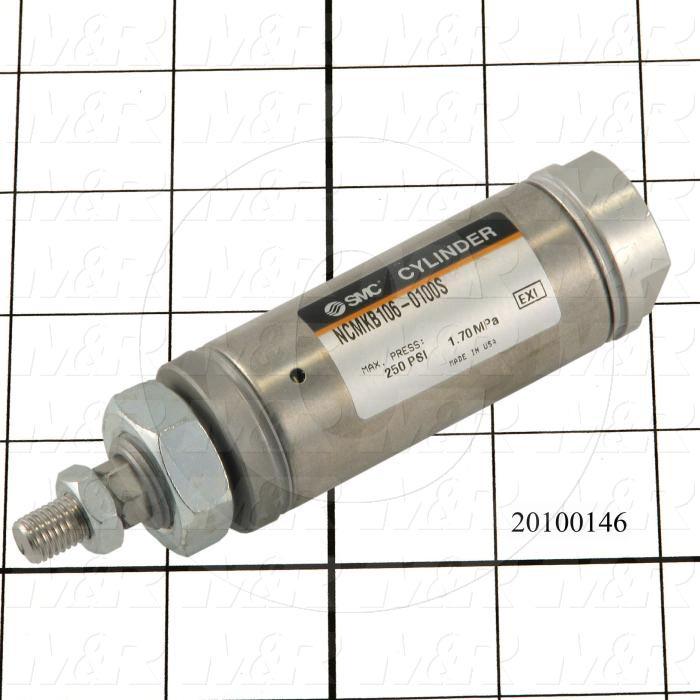 Air Cylinders, Single Rod Type, Standard NFPA, 3/8-24 UNF Rod Thread, Single Acting Model, 1 1/16" Bore, 1" Stroke