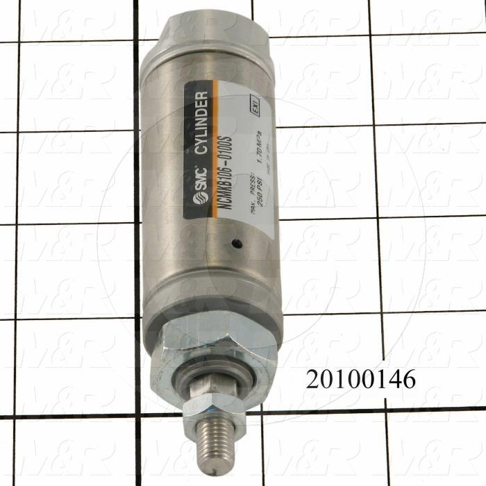 Air Cylinders, Single Rod Type, Standard NFPA, 3/8-24 UNF Rod Thread, Single Acting Model, 1 1/16" Bore, 1" Stroke