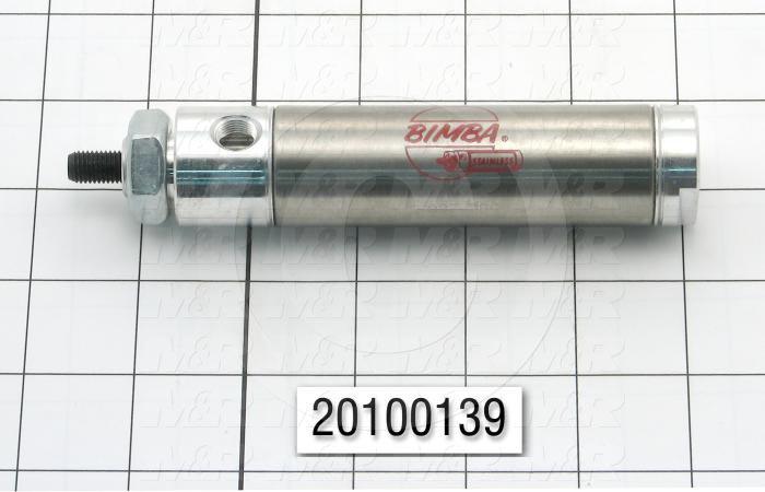Air Cylinders, Single Rod Type, Standard NFPA, 5/16-24 UNF Rod Thread, 1 1/16" Bore, 4" Stroke, Both Ends Cushion