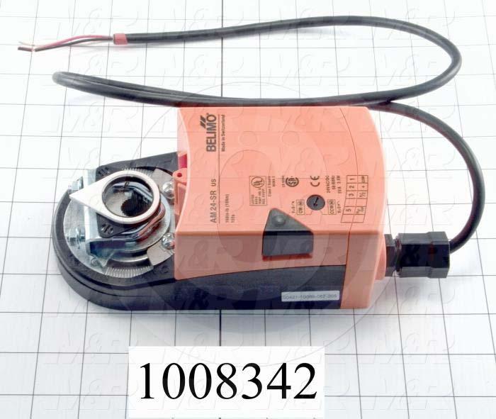 Air Damper Actuator, 24V AC/DC, 2 To 10VDC, 4 To 20mA Control Signal, Min. 160 in-lb, Reversible With Switch "CCW-CW"