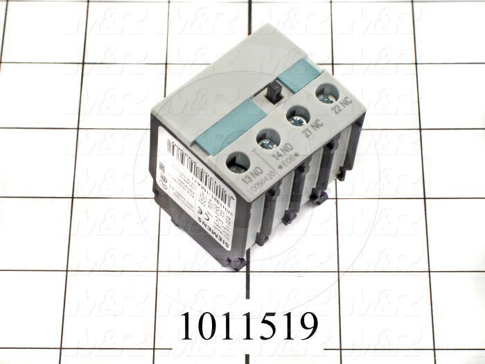 Aux Contact for Contactor, 2 Poles, 1 NO, 1 NC