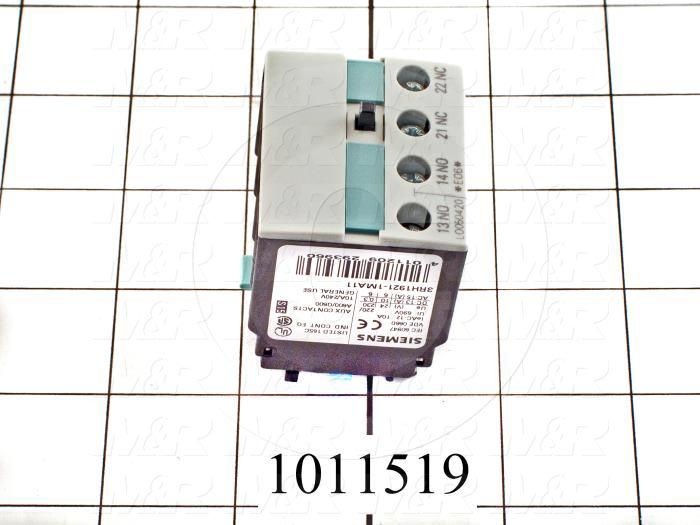 Aux Contact for Contactor, 2 Poles, 1 NO, 1 NC
