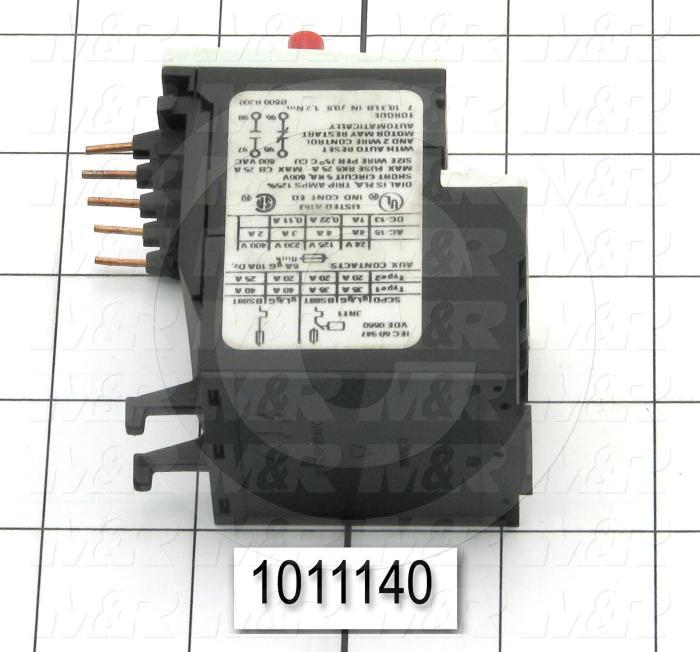 Aux Contact for Overload, 2 Poles, 1 NO, 1 NC, 3A Minimum Current, 12A Maximum Current