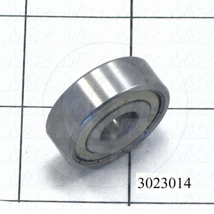Bearings, Radial Ball, 0.38 in. Inside Diameter, 1.125" Outside Diameter, 0.375 in. Width, Double Shielded, Steel Material