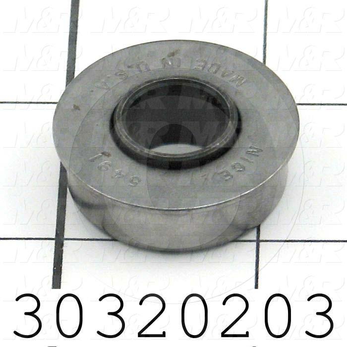 Bearings, Radial Ball, 0.50 in. Inside Diameter, 1.125" Outside Diameter, 0.44" Width, Open, With Extended Inner Ring, Steel Material