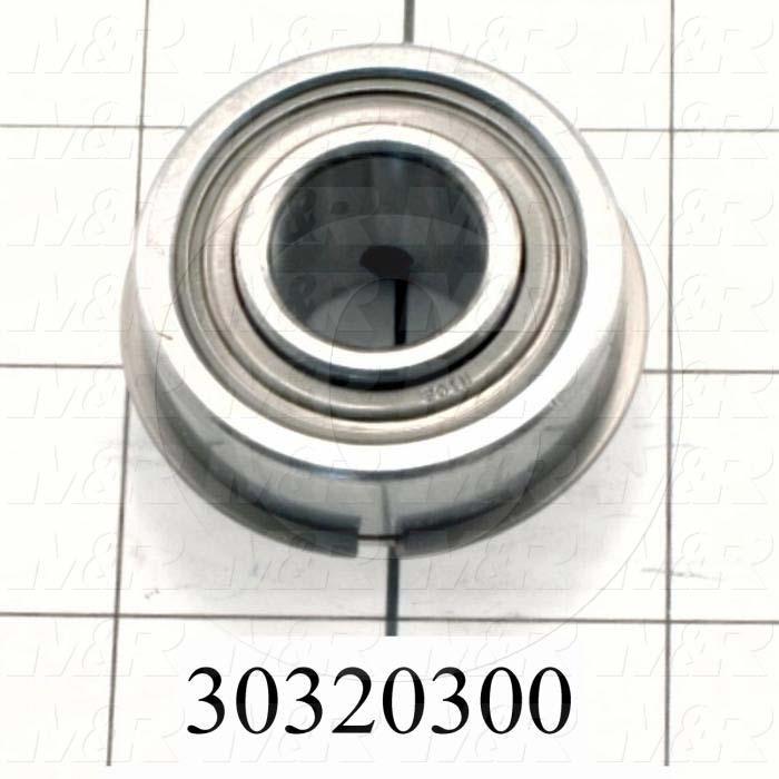 Bearings, Radial Ball with Snap Ring, 0.75 in. Inside Diameter, 1.75" Outside Diameter, 0.63" Width, Double Shielded, With Extended Inner Ring, Steel Material