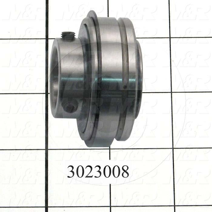 Bearings, Radial Ball with Snap Ring, 1.00" Inside Diameter, 2.265" Outside Diameter, 1.38" Width, Double Sealed, Steel Material