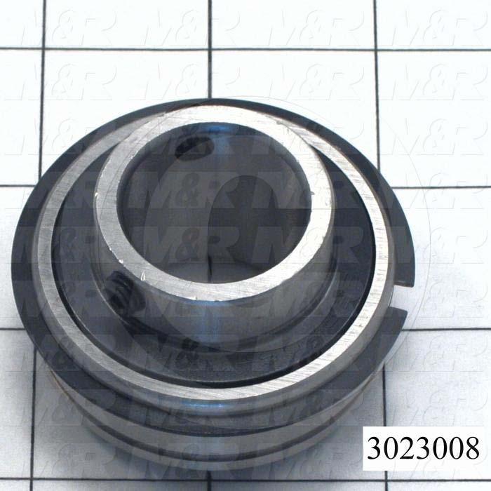 Bearings, Radial Ball with Snap Ring, 1.00" Inside Diameter, 2.265" Outside Diameter, 1.38" Width, Double Sealed, Steel Material