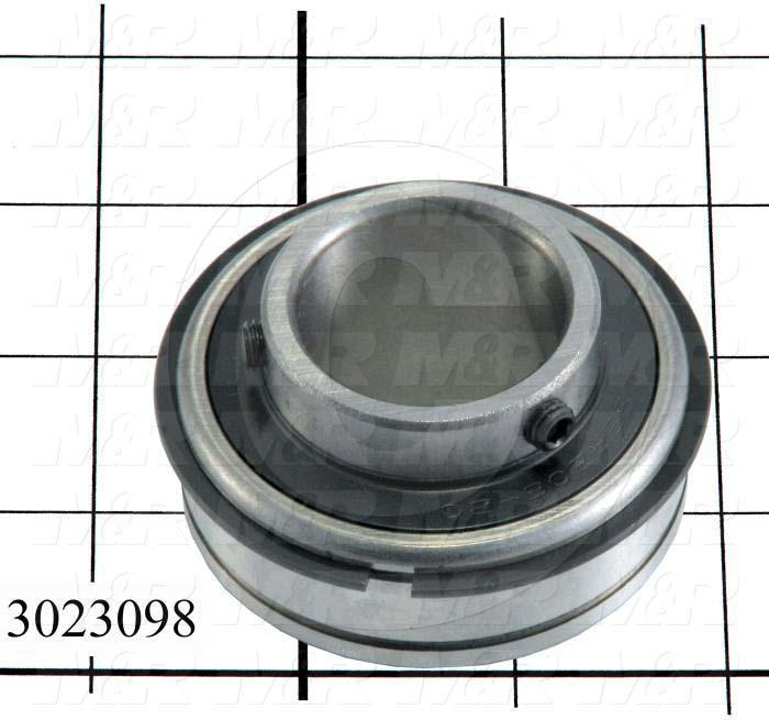 Bearings, Radial Ball with Snap Ring, 1.25 in. Inside Diameter, 2.078" Outside Diameter, 1.69" Width, Double Sealed, Steel Material