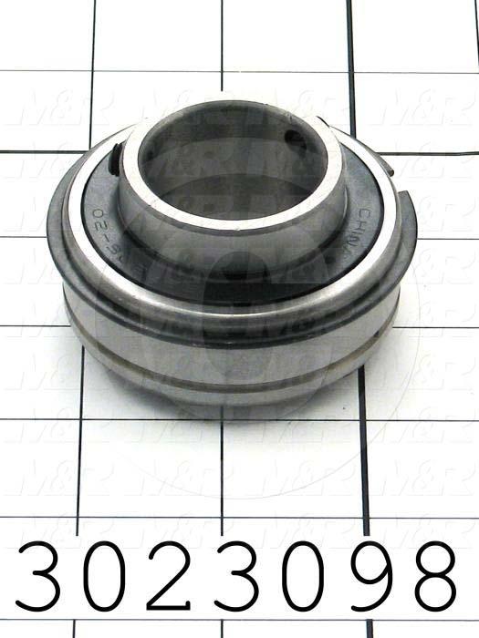 Bearings, Radial Ball with Snap Ring, 1.25 in. Inside Diameter, 2.078" Outside Diameter, 1.69" Width, Double Sealed, Steel Material