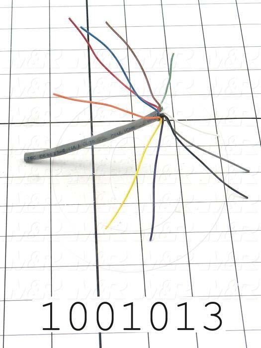 Bulk Cable, 10 Conductors, 22AWG, Shielded, PVC
