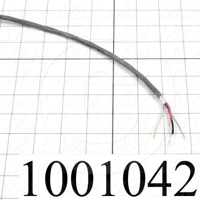 Bulk Cable, 3 Conductors, 18AWG, Shielded, PVC