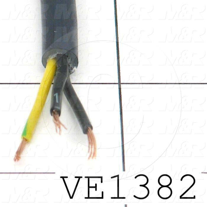 Bulk Cable, 3 Conductors, 20AWG, Black