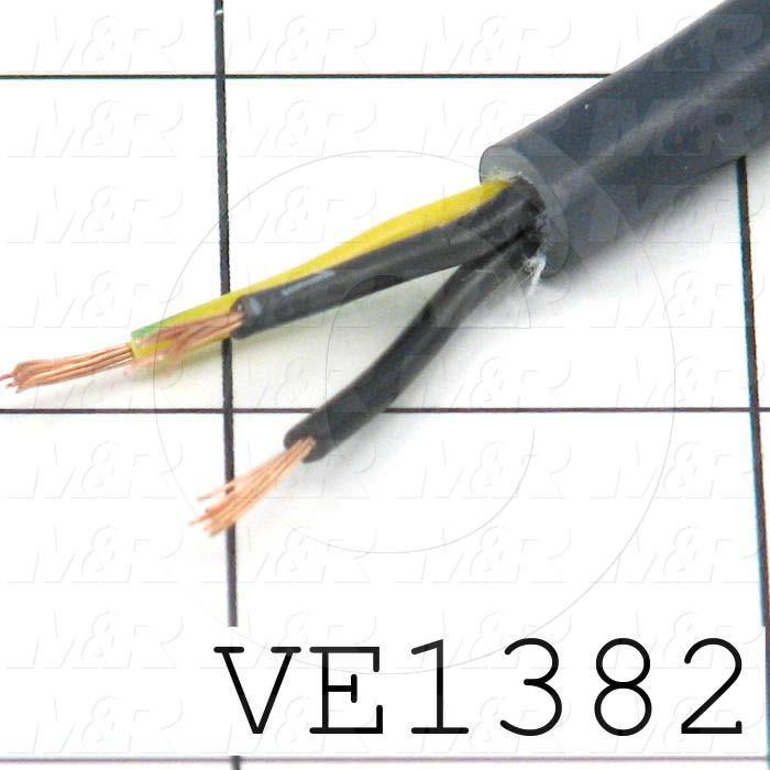 Bulk Cable, 3 Conductors, 20AWG, Black