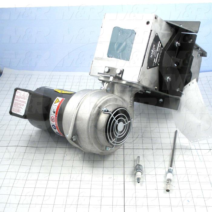 Burner, 6", 400K BTU, With Motor, With Spark Plug, With Flame Rod