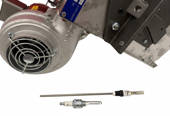 Burner, 6", 400K BTU, With Motor, Without Spark Plug, Without Flame Rod