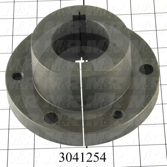Bushings, Split Taper R-1 Type, 2 3/16 in. Bore Size, 1/2 in. X 1/4 in. Keyseat, 5 3/8 in. Outside Diameter, 2 7/8 in. Height, Steel Material, 1 Gal.