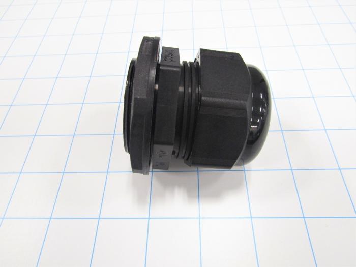 Cable Carriers & Accessories, cable gland, Nylon Material, 1.87 in. Mounting Hole Diameter, Black Color
