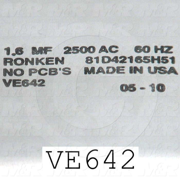 Capacitor, 1.6MFD, 2500VAC