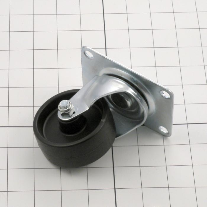 Casters and Wheels, No Locking Swivel Type, Plate Mounting, 3.00 in. Wheel Diameter, 1.25" Wheel Width, Plastic Wheel Material