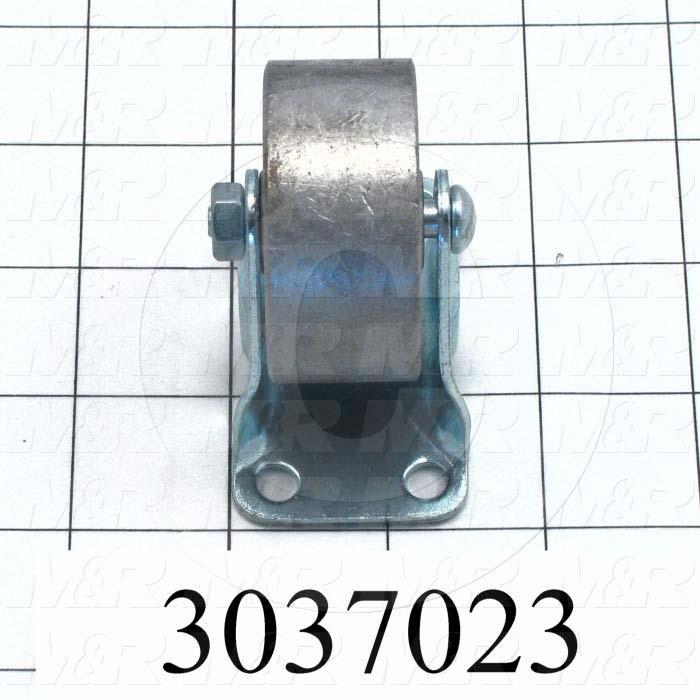 Casters and Wheels, Rigid Type, Plate Mounting, 2" Wheel Diameter, Metal Wheel Material