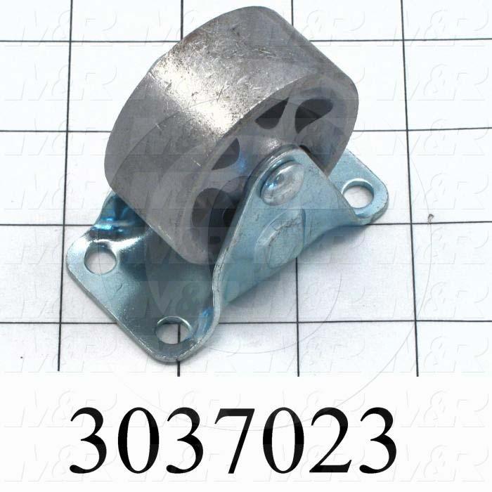 Casters and Wheels, Rigid Type, Plate Mounting, 2" Wheel Diameter, Metal Wheel Material
