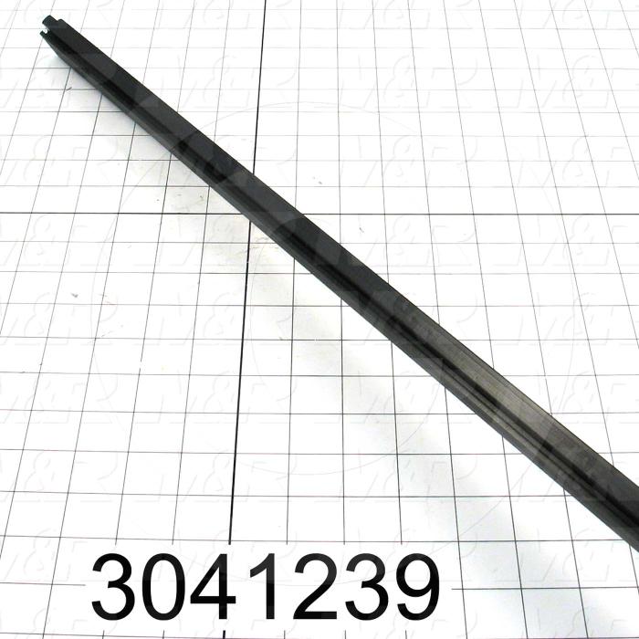 Chain Guide, Guide Insert With Mounting Channel, ANSI 80, Single Strand, 1.77" Width, 1.58" Height, 120" Overall Length, Galvanized Steel Channel, UHMW   Guide Insert Material