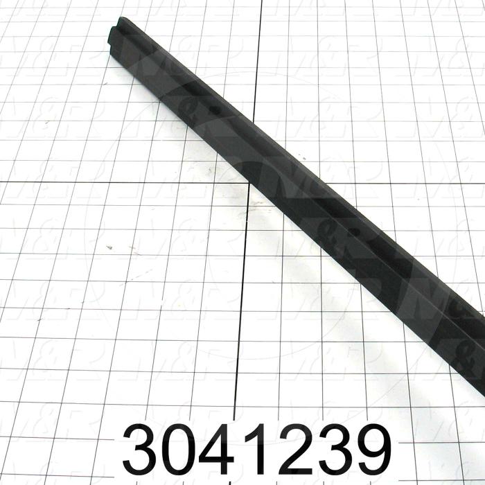 Chain Guide, Guide Insert With Mounting Channel, ANSI 80, Single Strand, 1.77" Width, 1.58" Height, 120" Overall Length, Galvanized Steel Channel, UHMW   Guide Insert Material